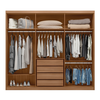Guarda Roupa Demobile Venice casal 6 portas 4 Gavetas e 3 Pratileiras com Espelho - Cinamon/off-white