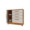 Comoda Tcil Chicago 4 Gavetas Com 4 Pes - Cinamomo/Off White