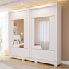 Roupeiro Olivia 2 Portas Slide Com Kit 2 Espelhos e Kit 8 Pés Retangular Menor Branco