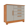 Comoda Tcil Chicago 4 Gavetas Com 4 Pes - Cinamomo/Off Whitee