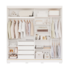 Roupeiro Olivia 2 Portas Slide Com Kit 2 Espelhos e Kit 8 Pés Retangular Menor Branco