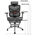 Cadeira Para Escritorio Ergonômica Premium Ajuste Lombar Cinza Mesh