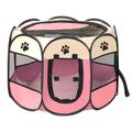 Cercado Dobrável Tamanho G Para Cães Gatos Portátil Arejado - Rosa