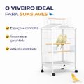Viveiro Grande Para Aves Calopsita  Ring Neck Luxo Branco  