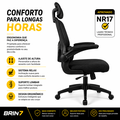 Cadeira De Escritório Com Apoio De Lombar 3D Brin7 B7-010-PT