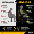 Cadeira De Escritório Com Apoio De Lombar 3D Brin7 B7-010-PT