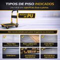 Carrinho Plataforma Aço Para Carga Suporta Até 150 KG Brin7