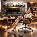 Cadeira Escritorio Diretor Luxo Madeira Nogueira
