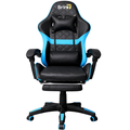 Cadeira Gamer Brin7 Couro Sintético Preto Azul