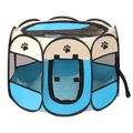 Cercado Dobrável Tamanho G Para Cães Gatos Portátil Arejado - Azul