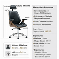 Cadeira Escritorio Diretor Luxo Madeira Nogueira
