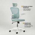 Cadeira De Escritório Brin7 B7 001 Ergonômica Azul Mesh