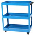 Carrinho De Ferramentas CR-150 Azul 150kg 4 Rodas 3 Bandejas Amplas Organização Prática