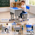 Mesa Infantil Escolar com Cadeira Altura Regulável Azul