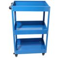 Carrinho De Ferramentas CR-150 Azul 150kg 4 Rodas 3 Bandejas Amplas Organização Prática