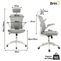 Cadeira De Escritório Brin7 Ergonômica  Mesh Ajuste  Lombar