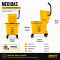 Carrinho Balde Espremedor Profissional 20l Com Rodas 360°