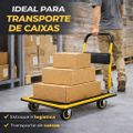 Carrinho Plataforma Aço Para Carga Suporta Até 150 KG Brin7