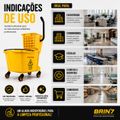 Carrinho Balde Espremedor Profissional 20l Com Rodas 360°