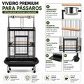 Viveiro Grande Premium Multinível Para Papagaio Aves Médias