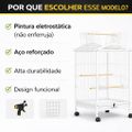 Viveiro Grande Para Aves Calopsita  Ring Neck Luxo Branco  