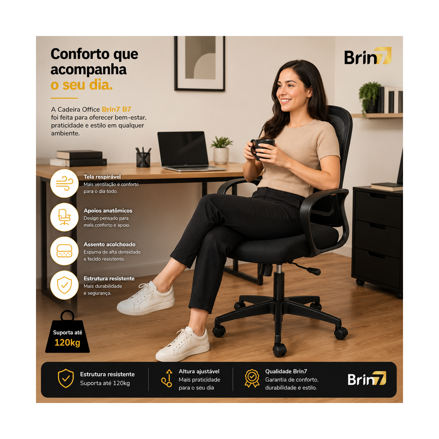 Cadeira Presidente Ergonômica Brin7 B7-011