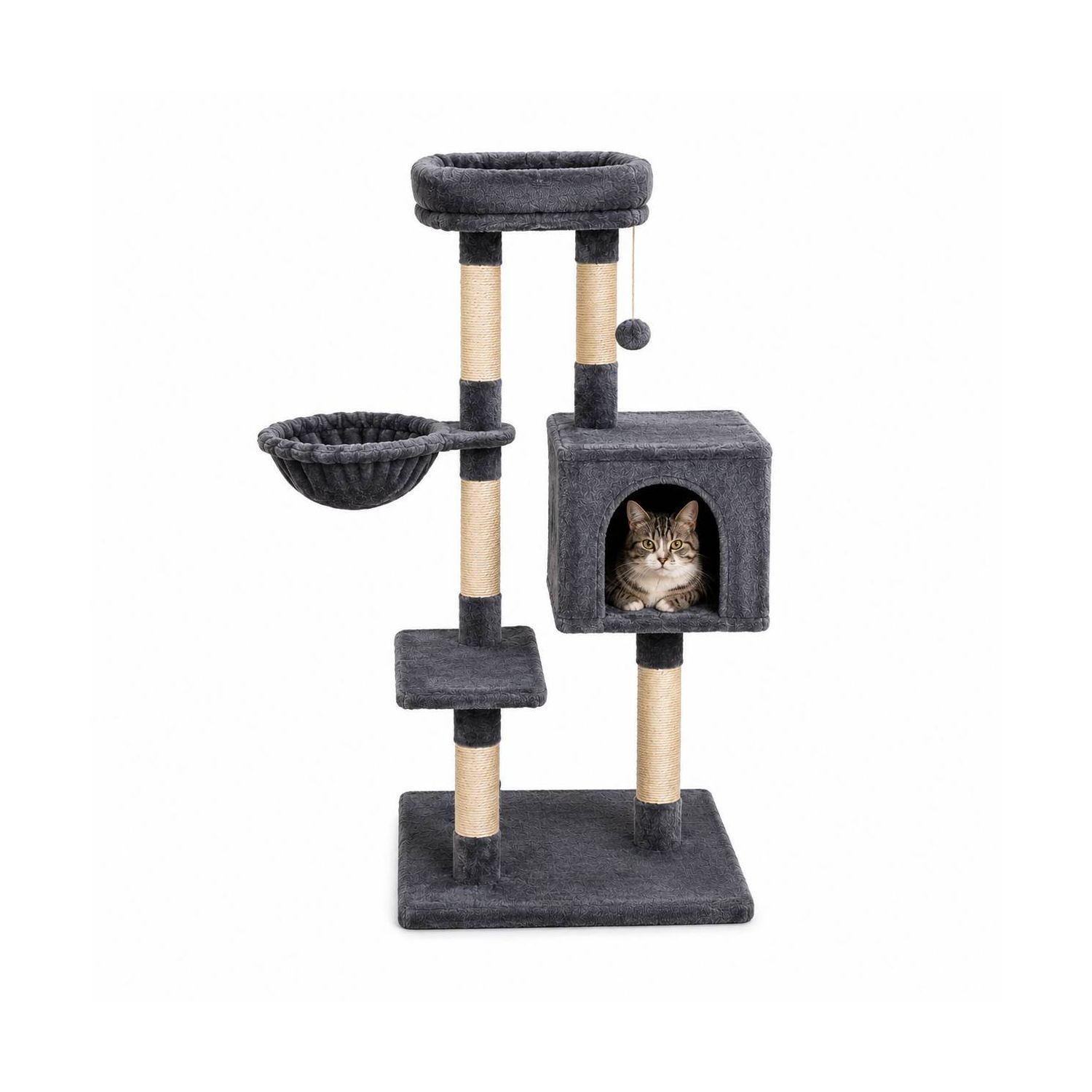 Arranhador Gatos Multinível Casinha Rede Sisal Premium 
