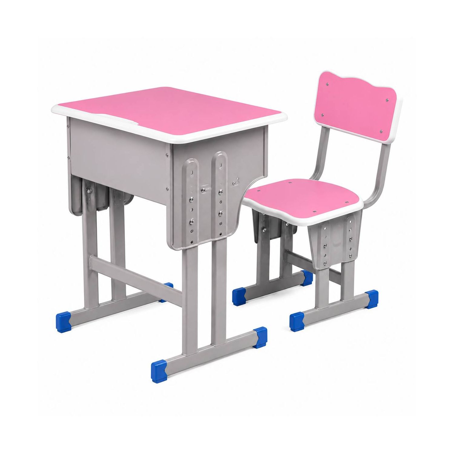 Mesa Escolar Infantil Regulável com Cadeira 3 Alturas Rosa