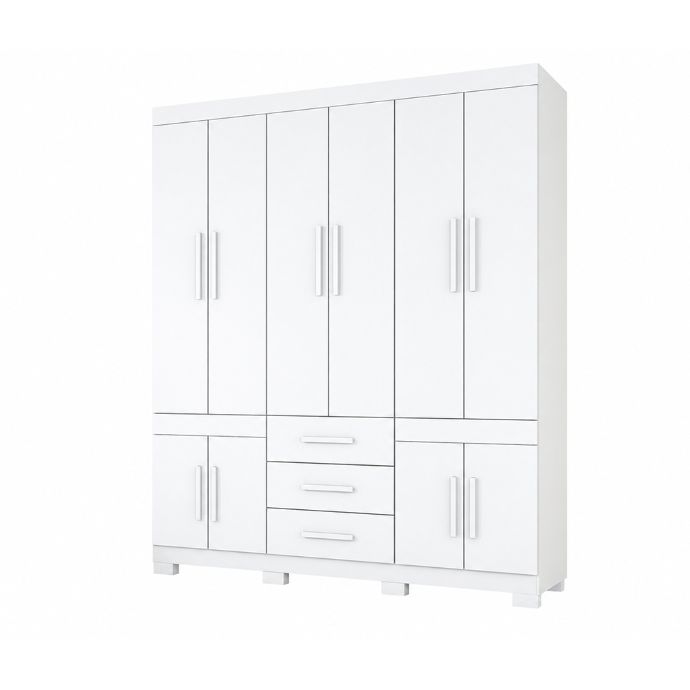 Roupeiro Safira 10 Portas com Pés Branco Josan