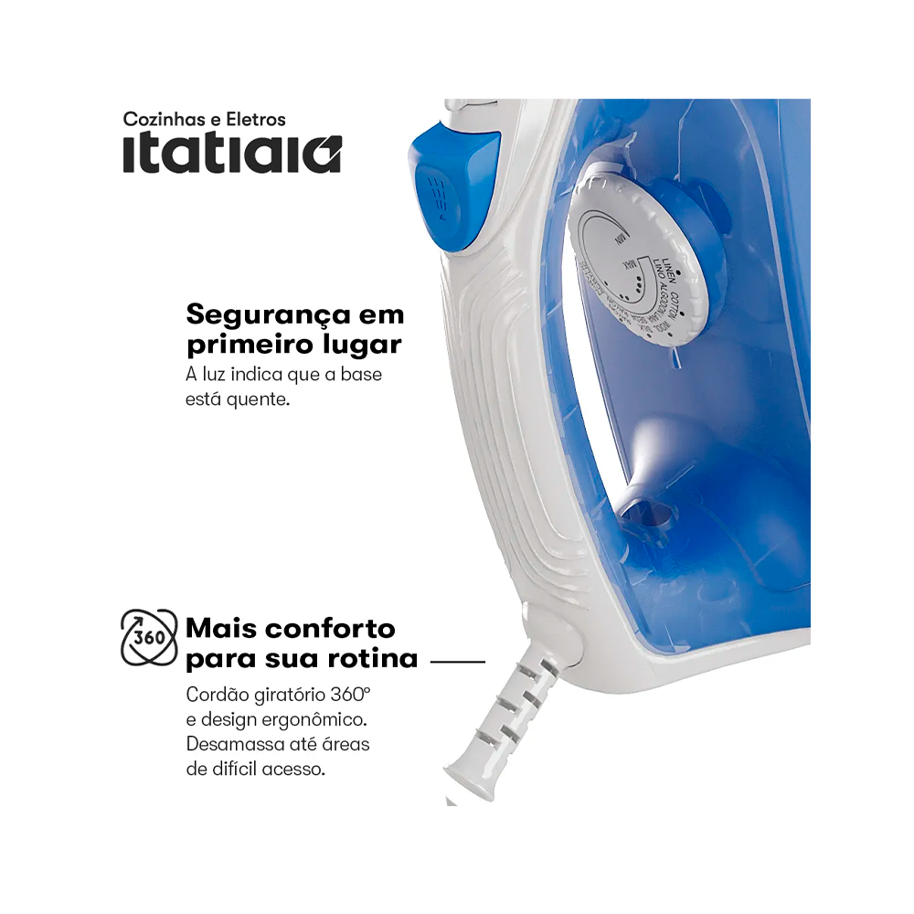 Ferro a Vapor FVITA2ESSA 220v Branco/Azul Itatiaia