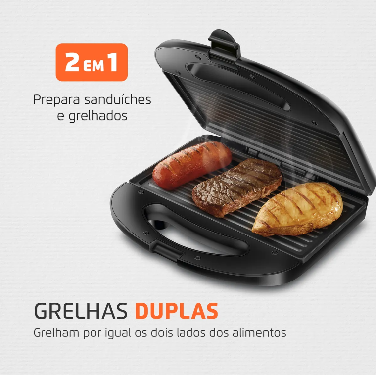 Sanduicheira SN-01 Pratic 750W Preto Mondial