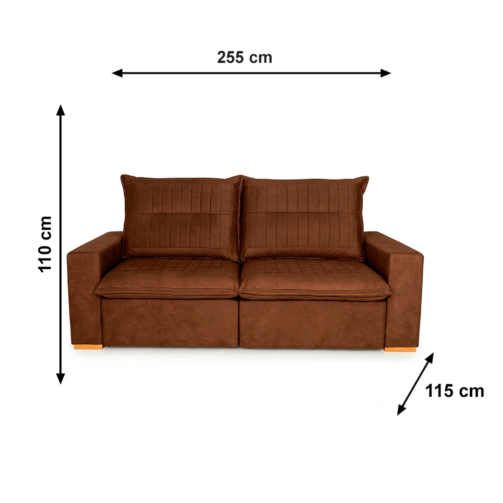 Sofa Pienzo Veludo Tabaco J.A Estofados