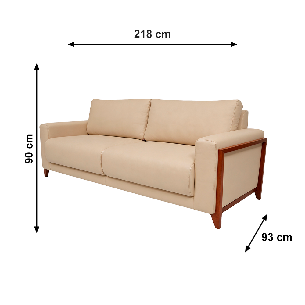 Sofa 3 Lugares Roma Linho Deva Creme Artflex