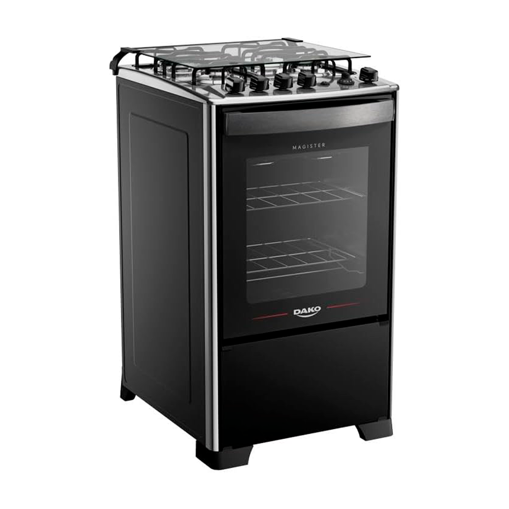 Fogão 4B Magister Preto/Inox Dako/Atlas