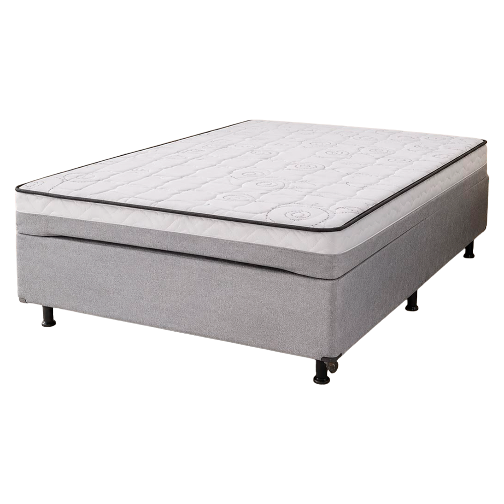 Conjunto Box Baú Acoplado Nápoles Casal 138x65 com Molas Ensacadas Softflex