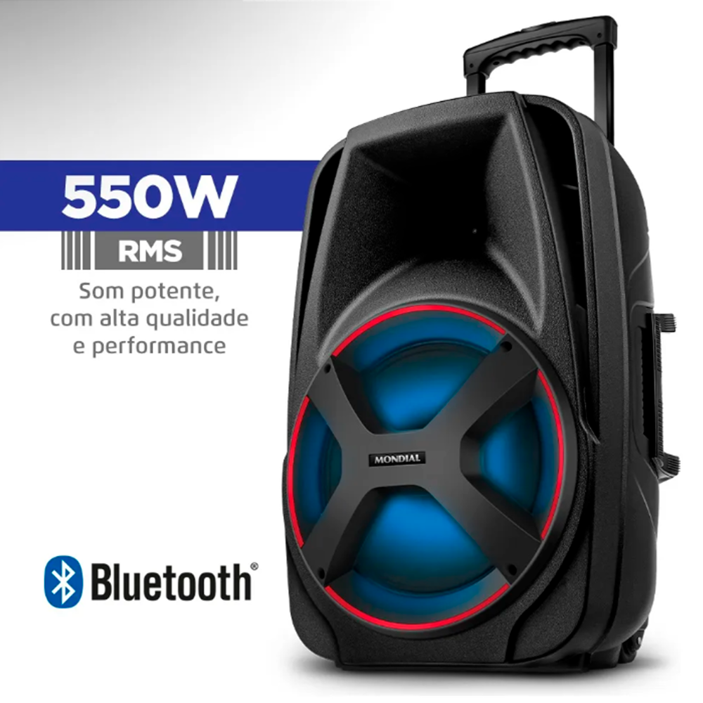 Caixa Amplificada CM-550 Connect Power Plus 550W C/Bat C/Cont Mondial