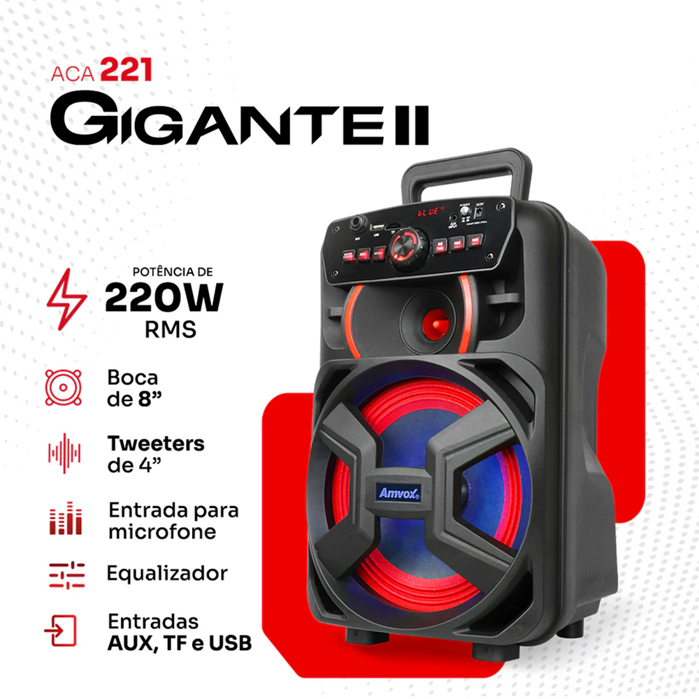 Caixa Amplificada Aca 221 Gigante 220W 220V AMVOX