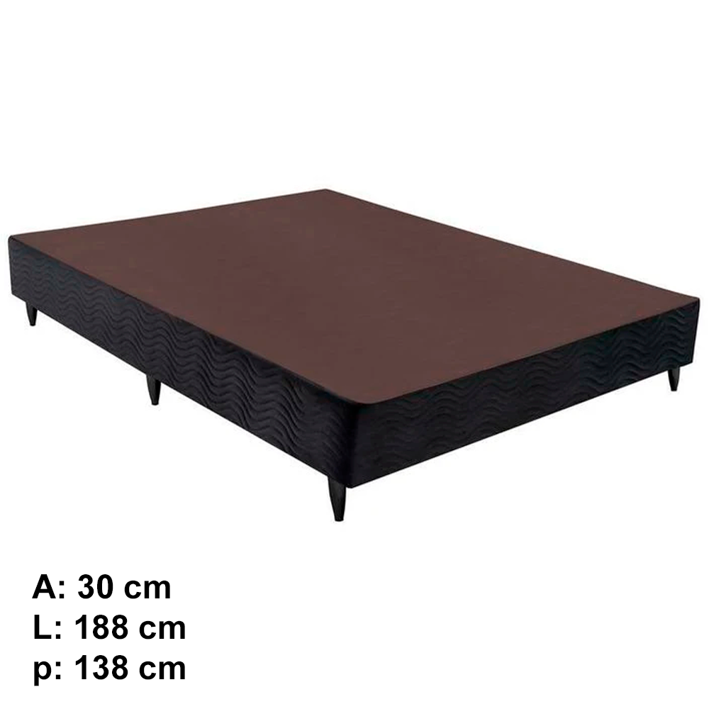 Base Americana Camurca 138x30Cm Preto Ortobom