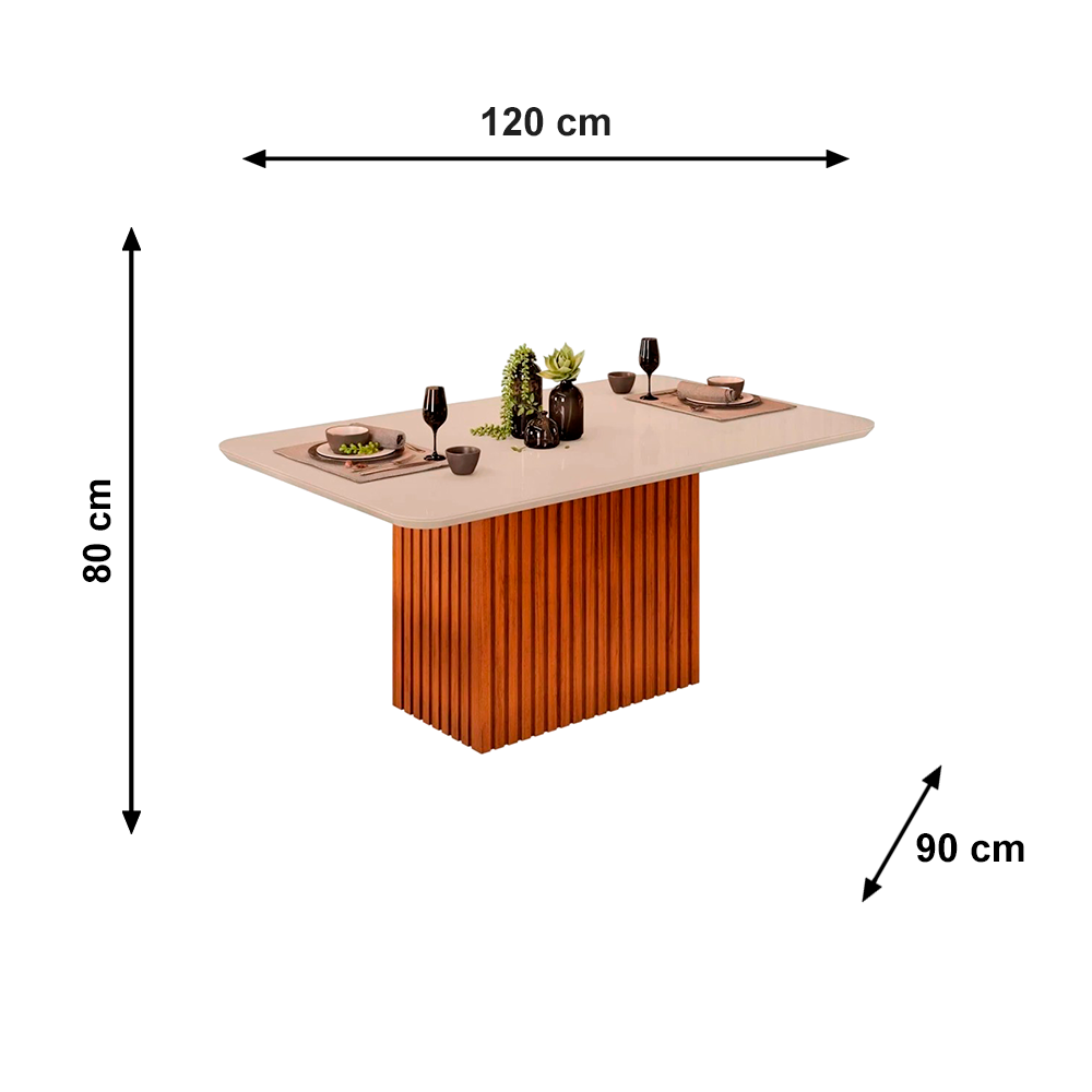 Conjunto Mesa Canes T Chanf Curvo MD/VD 1200x900x22 Cedro/Off 4C Julia CDR/V Lunar DJ Moveis