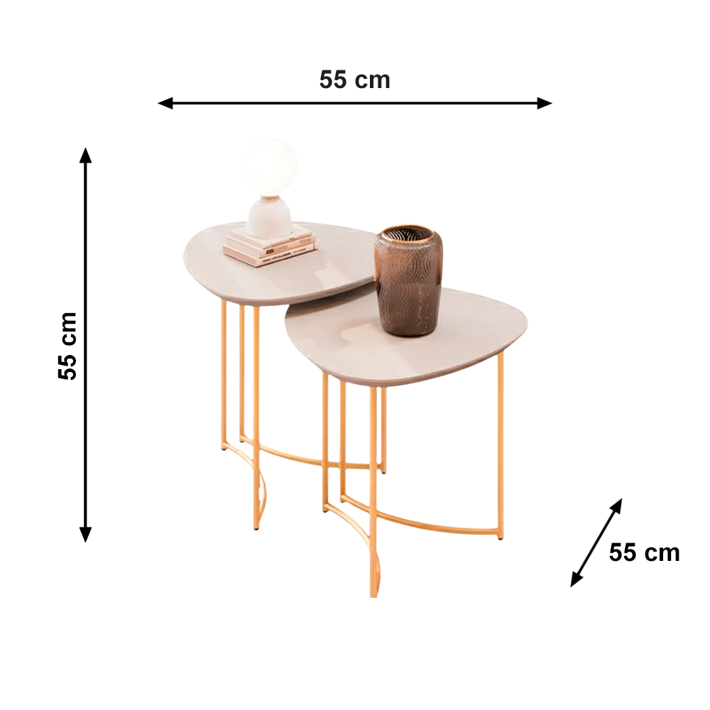 Mesa Lateral Petala Off White Dj Moveis