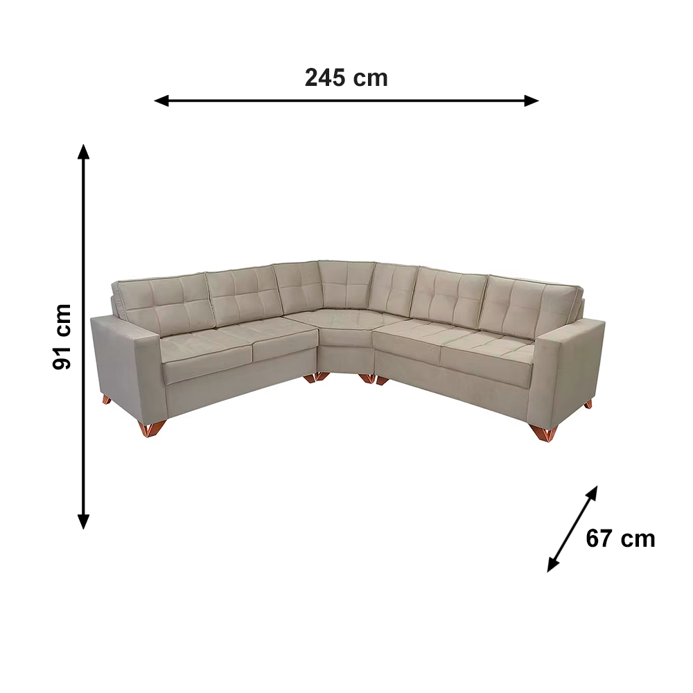 Sofa de Canto Malta Veludo Tabaco J.A ESTOFADOS