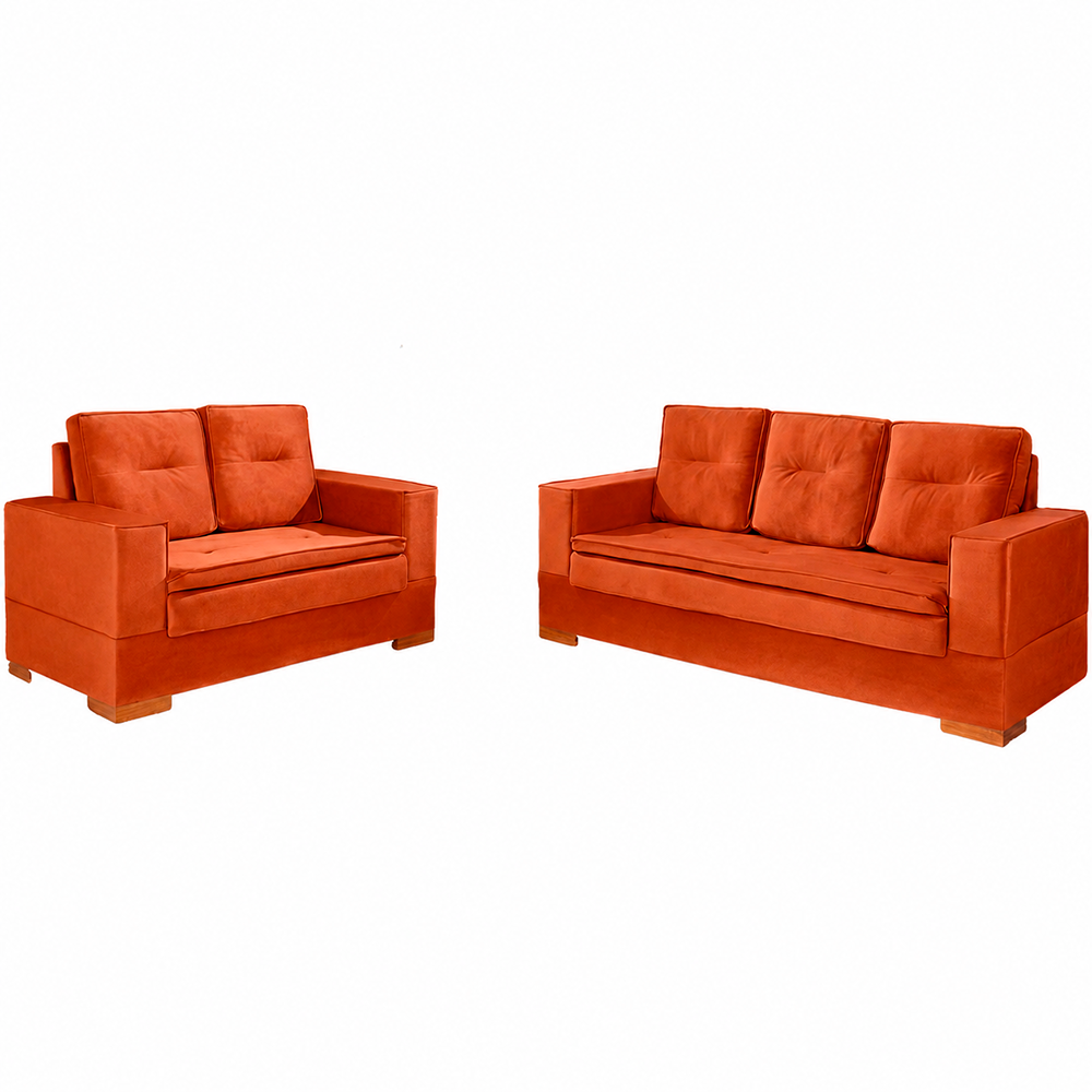 Conjunto de Sofa 2x3L Valencia Veludo Terracota T08 JW Estofados
