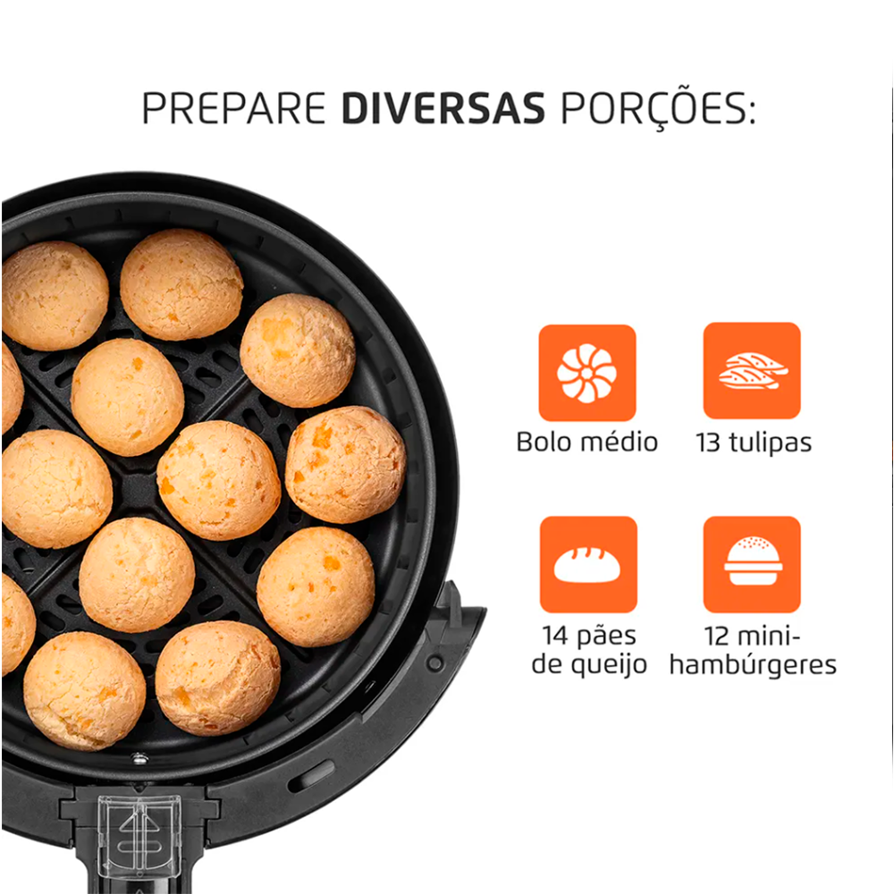 Air Fryer 3,6L AF-36 Pratic 1500W 220V Preto/Inox Mondial 