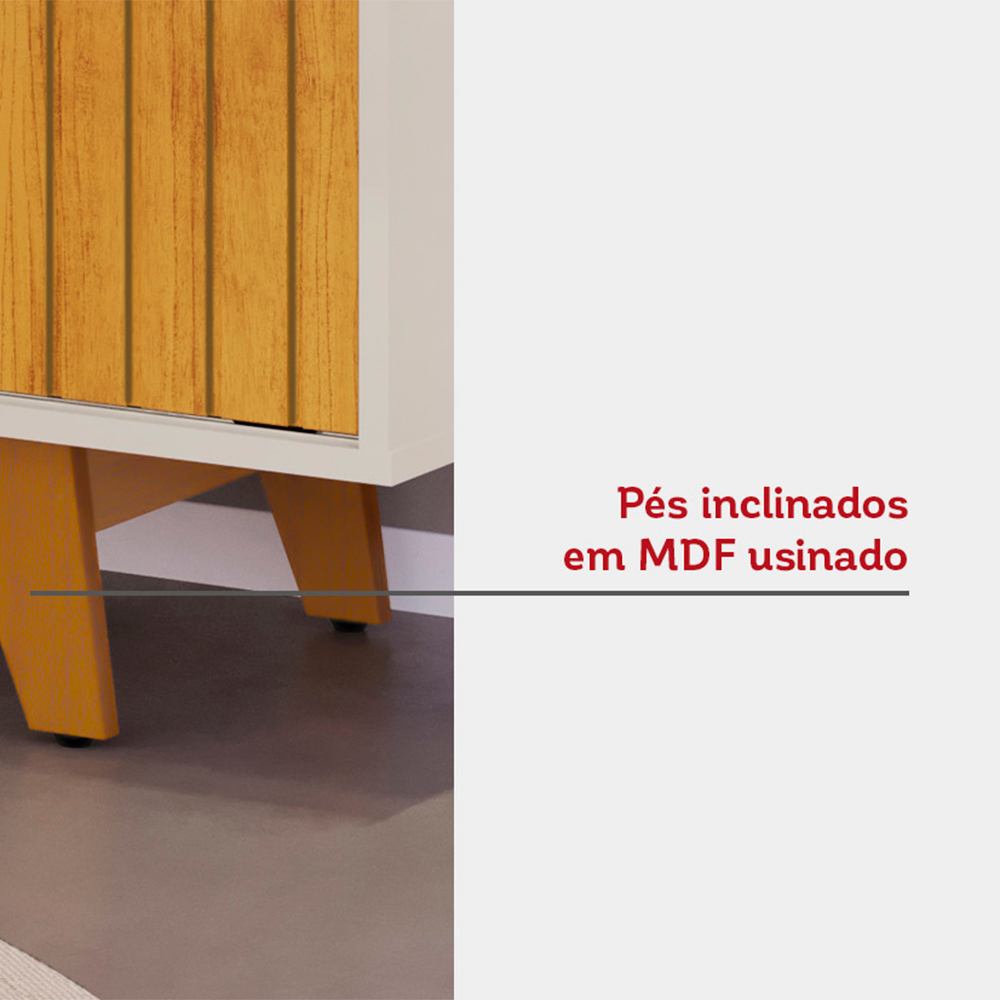 Rack Flat com Painel Trend Freijo/Off White DJ Moveis