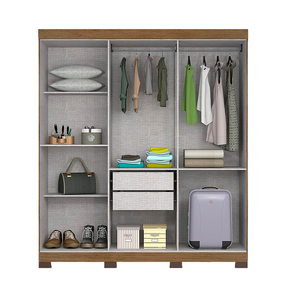 Roupeiro Noronha 6 Portas com Pés Cinamomo Josan 