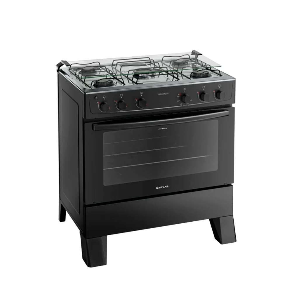Fogão 5B Milão Plus Preto Atlas