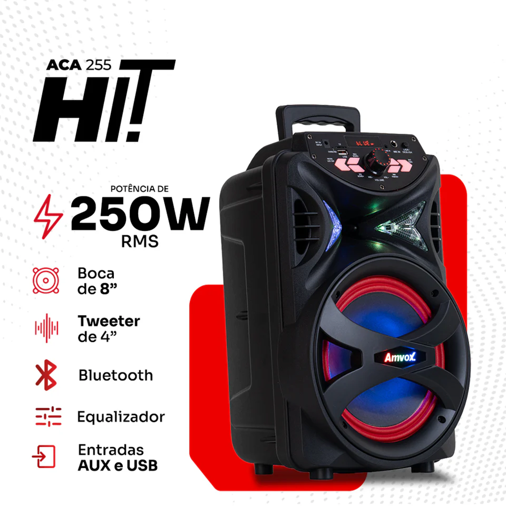 Caixa Amplificada Aca 255 Hit 250W AMVOX