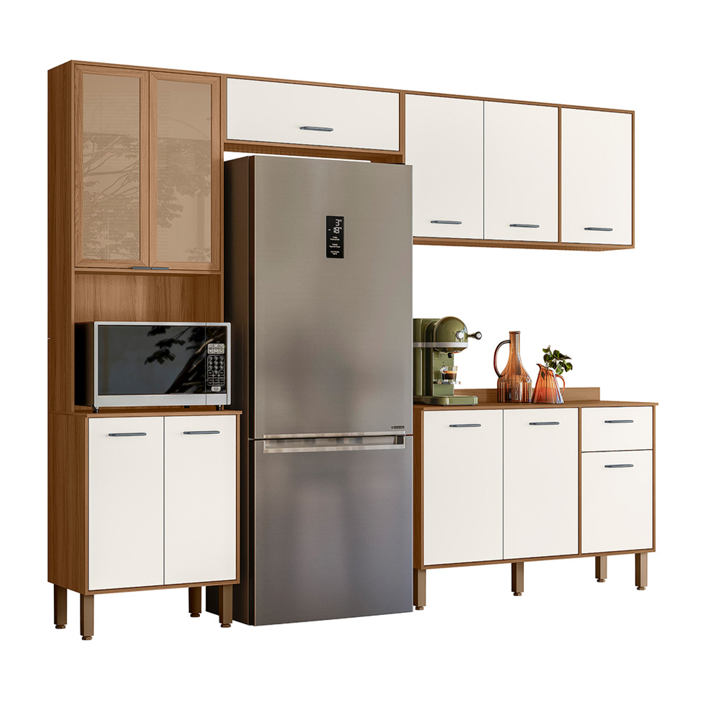 Cozinha 4PCS AUDACIA 100% MDF BR/PRETO Nicioli