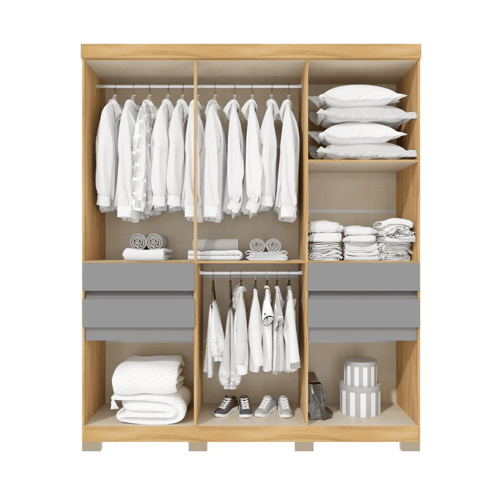 Roupeiro Nevada 10 Portas Freijo Grafite Avelan