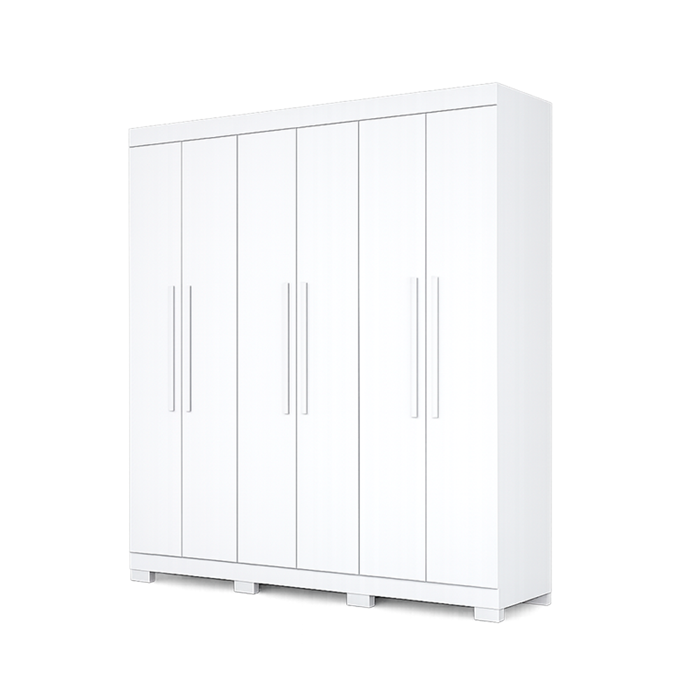 Roupeiro Noronha 6 Portas com Pés Branco Josan
